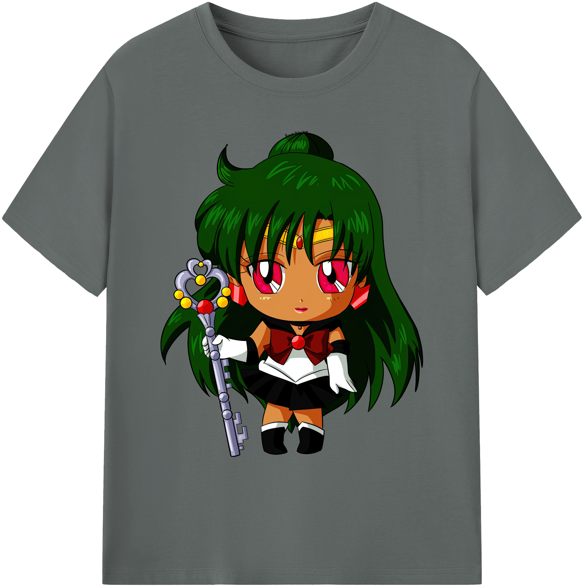 （画像用） 美少女戦士セーラームーン 冥王せつな Sailor Moon Meiou Setsuna 綿100％ メンズ半袖Tシャツ｜肌触りやわらか＆通気性